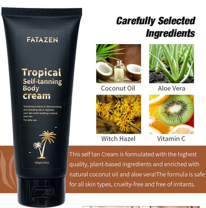 Tropical Glow 3-Hour Self Tanning Body Cream - Fast-Acting, Streak- Free, Natural Finish